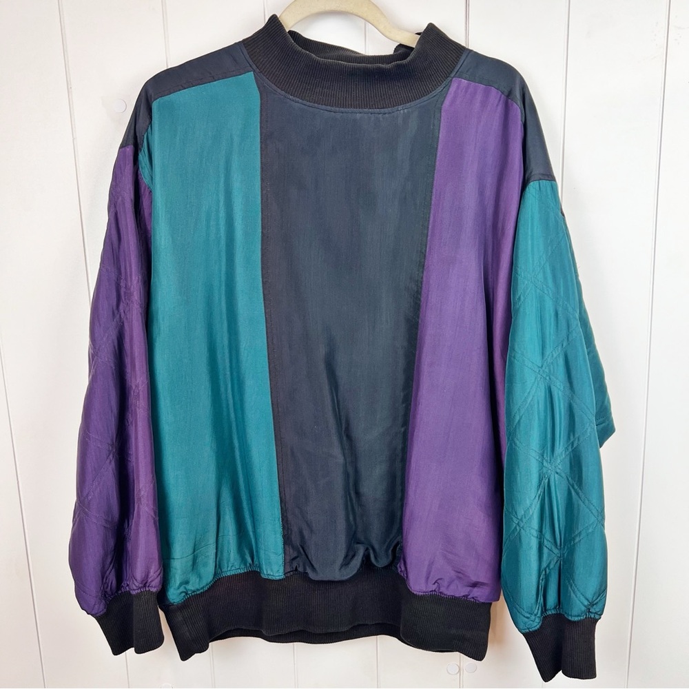 80's Vintage Multicolor Silk Sweatshirt